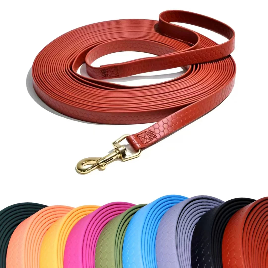 Waterproof PVC Dog Leash,3/6/9/15m Durable Training Lead,Easy Clean Walking Leash with Metal Hook for Small Medium Dogs,9 Colors