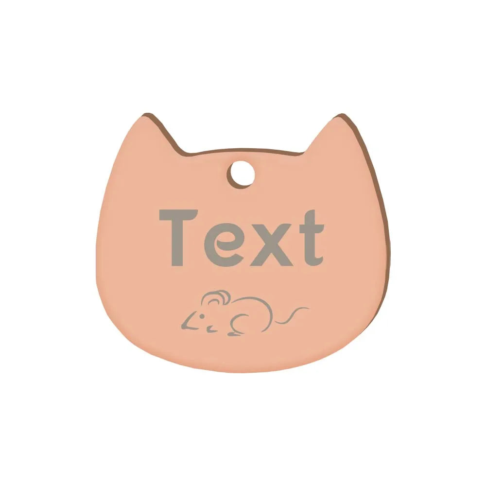 Custom Cat Face Id Dog Tags Name Tags Stainless Steel Plate Decoration Personalized Engraving Animal Chain Charm with number