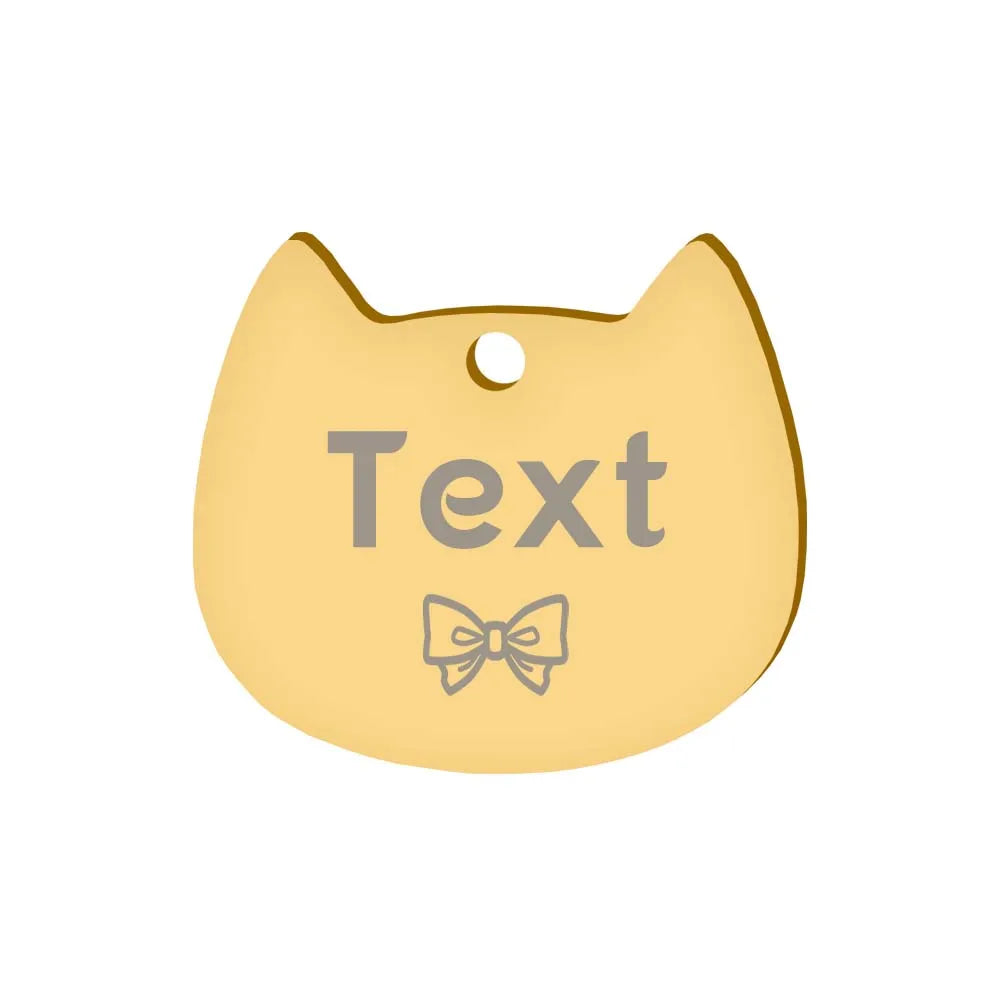 Custom Cat Face Id Dog Tags Name Tags Stainless Steel Plate Decoration Personalized Engraving Animal Chain Charm with number