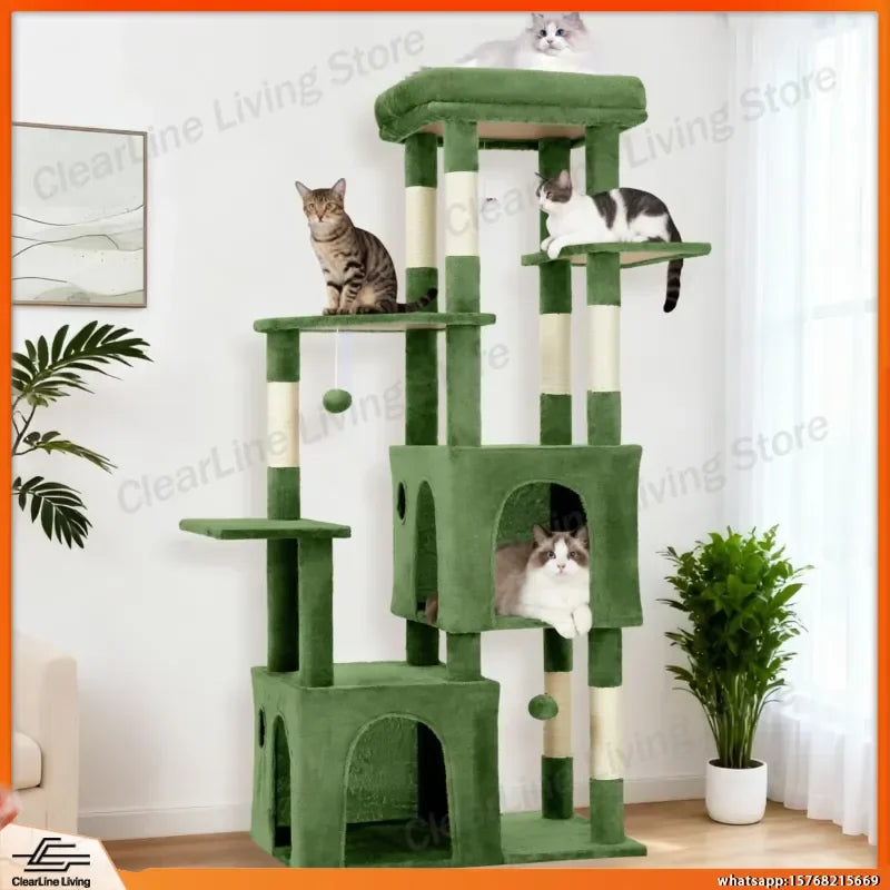 Multi-Level Cat Tree Tower for Large Cats Maine Coons with Perch Condos Sisal Scratching Posts Play Toys Indoor Cat Furniture