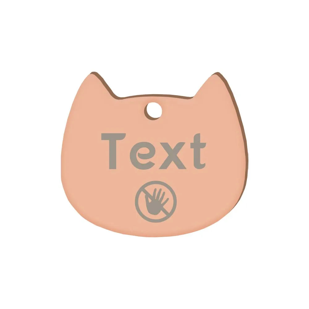Custom Cat Face Id Dog Tags Name Tags Stainless Steel Plate Decoration Personalized Engraving Animal Chain Charm with number