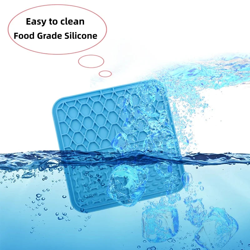 Silicone Dog Lick Mat Slow Feeder with Suction Cup Boredom Buster Bathing Grooming Distraction Licking Pad for Dogs Cats