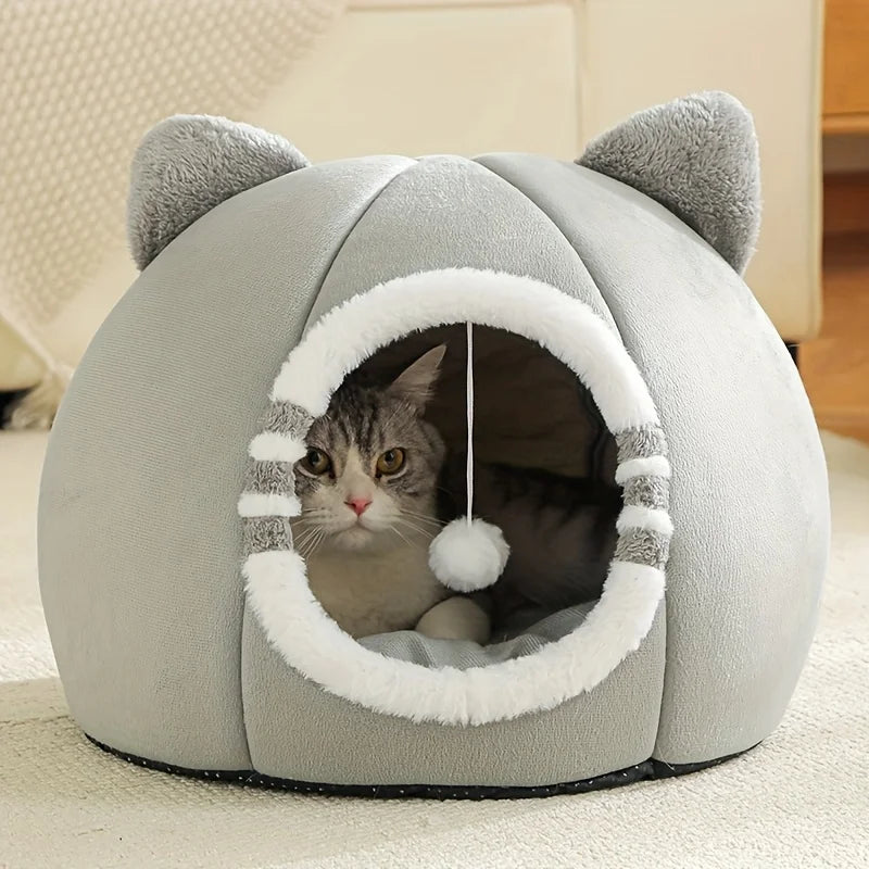 Deep Sleeping Cat Bed Cave Nest With Soft Mat Bed For Cats Pet Products  Bag Sofa Pet  House Dog Basket Tent Bearded  Cama Para