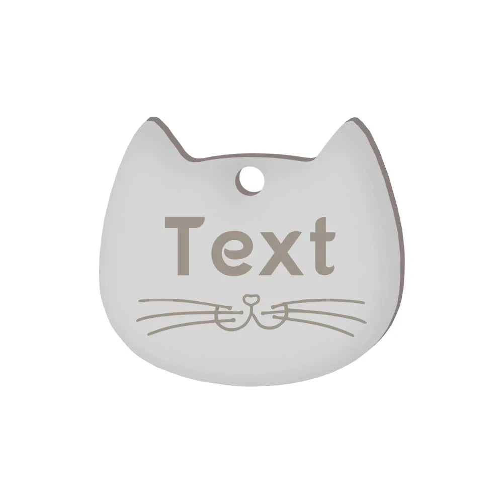Custom Cat Face Id Dog Tags Name Tags Stainless Steel Plate Decoration Personalized Engraving Animal Chain Charm with number