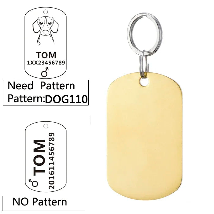 Custom Dog ID Tag with Free Engraving - Pet Collar Harness Pendant for Cats Puppy Kitten Leash Accessories Pet Supplies