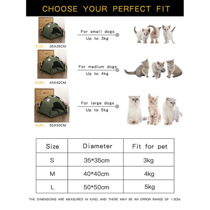 Pet Tent Bed Cats House Supplies Products Accessories Warm Cushions Furniture Sofa Basket Beds Winter Clamshell Kitten Tents Cat Horizon