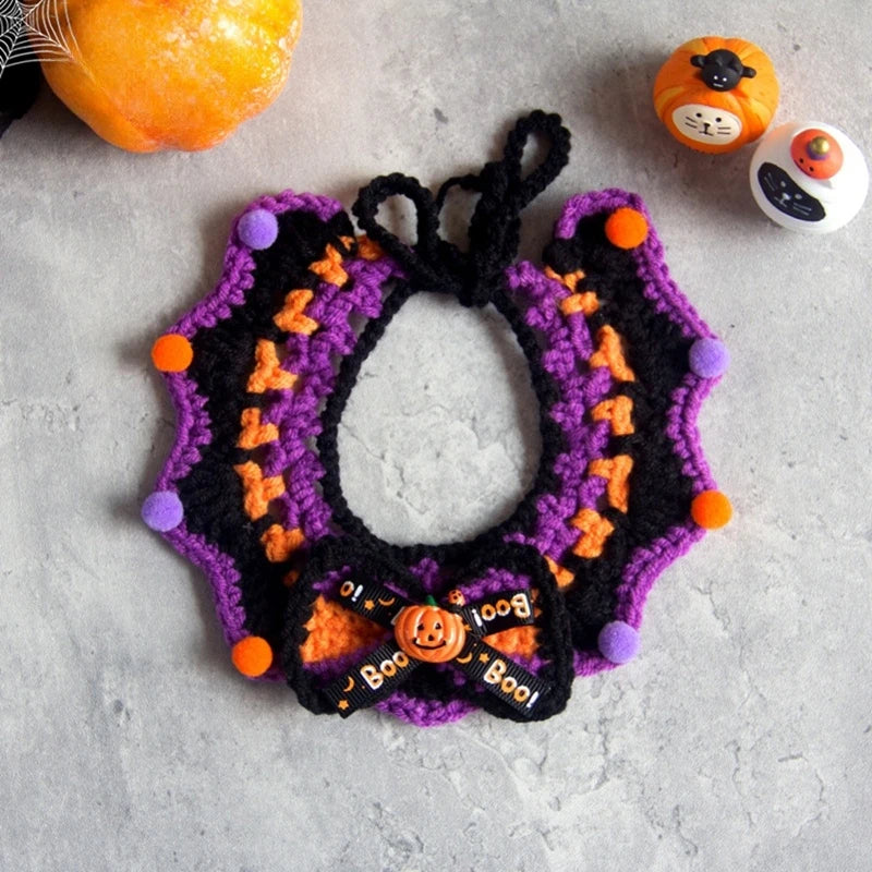 Cat Collar Kawaii Cat Scarf Pet Clothes Halloween Cat Costume Collar Accessorie Nacklace Pet Bibs Halloween Cosplay Decoration