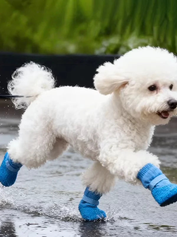 Dogs Anti-Slip Waterproof Soft-Soled Shoes Prevent Falling off Dog Socks for Outdoor Wear Resistant Slip-On Pet Footwear