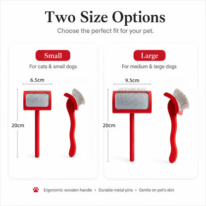 Professional Pet Grooming Pin Brush — Stainless Steel, Long Handle Horizon