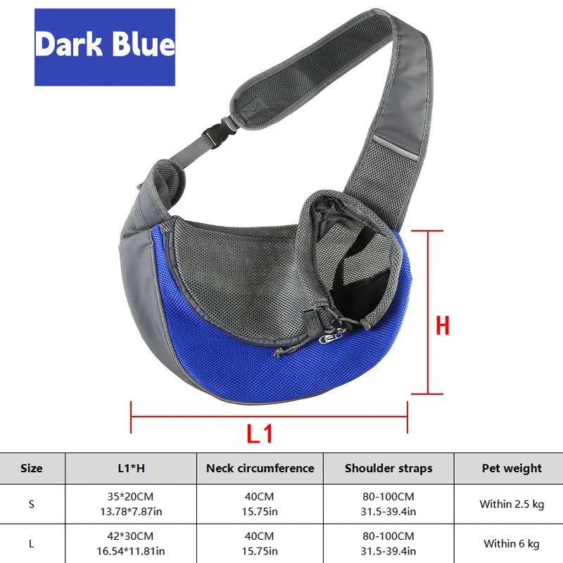 1Pc Dog out backpack,Dog Sling Carrier Breathable Mesh Travel Crossbody Bag For Puppy Cat Hiking Camping Horizon