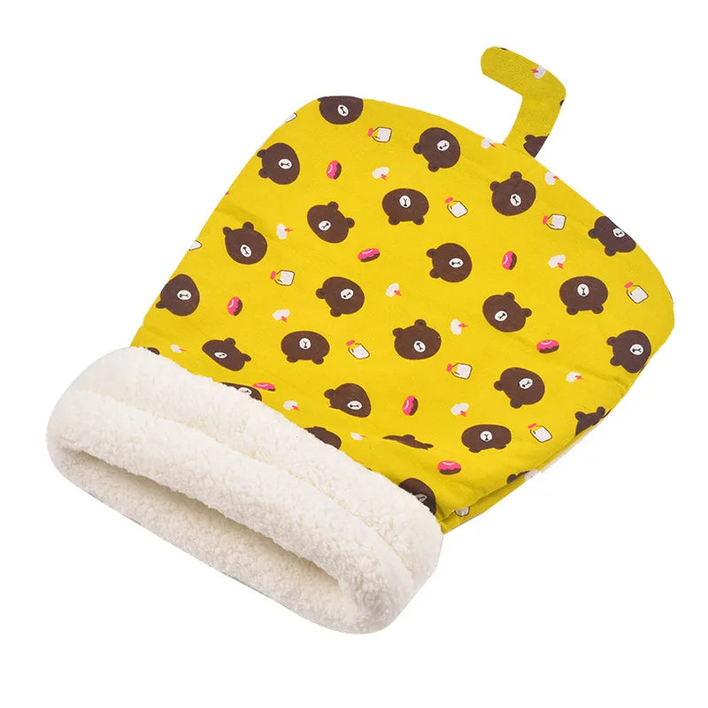Soft Cuddly Cat Sleeping Bag Fluffy Feel Thickened Pet Pocket Quilt Bed Warm Nest for Kitten Puppy Comfortable Warmth