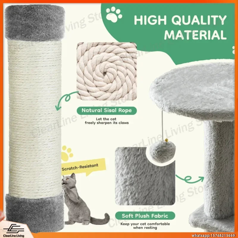 44 Inch Tall Cat Tree Tower for Multiple Cats with Sisal Scratching Posts Condo Perch Platform Indoor Cat Furniture Pet