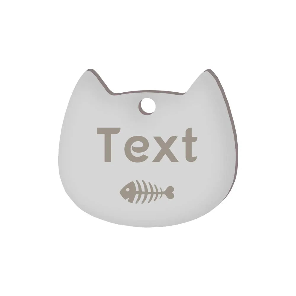 Custom Cat Face Id Dog Tags Name Tags Stainless Steel Plate Decoration Personalized Engraving Animal Chain Charm with number