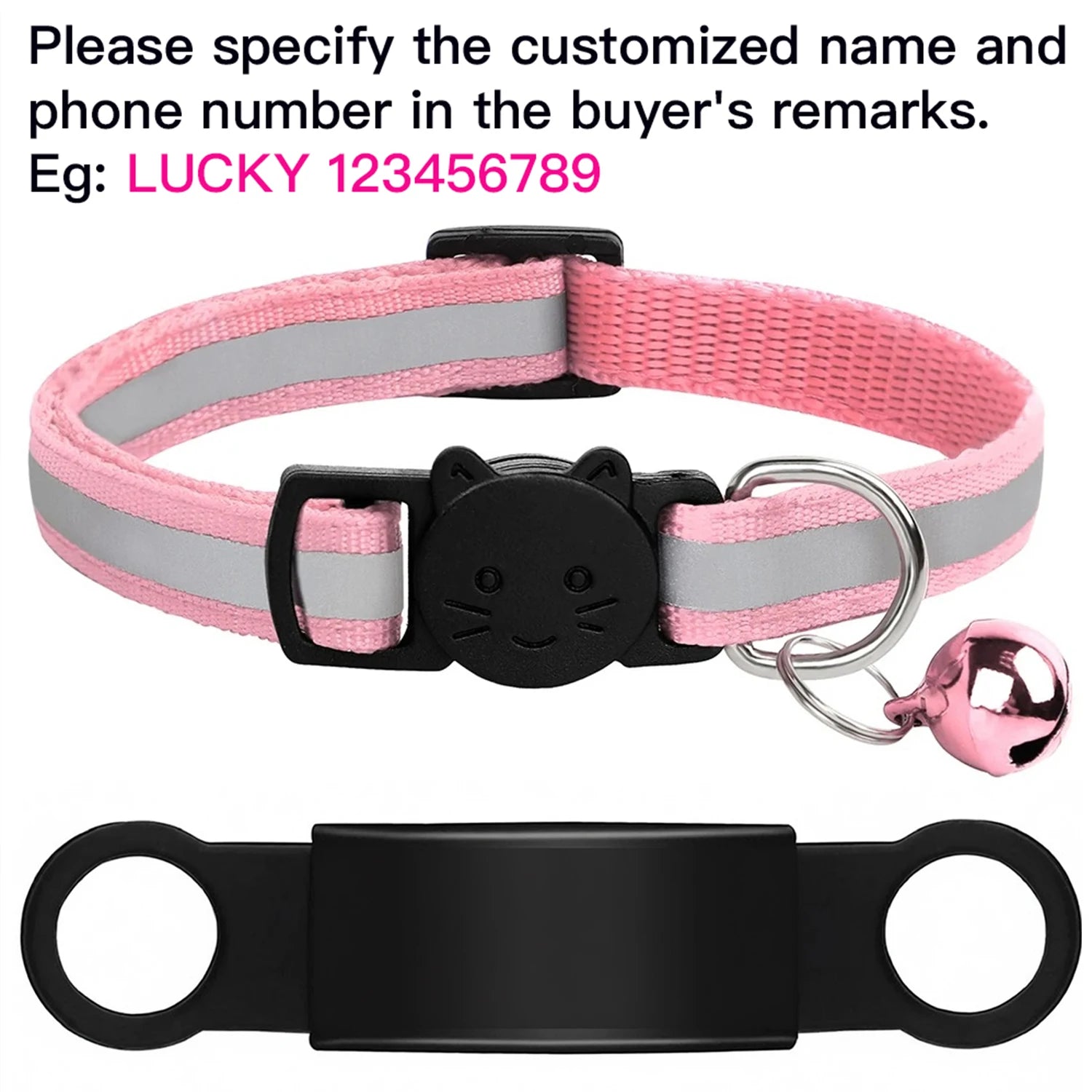 Customized Pet Collar Reflective Cat Collars Free Engraved Puppy Kitten Pet ID Nameplate Necklace With Bell Anti-lost For Cats