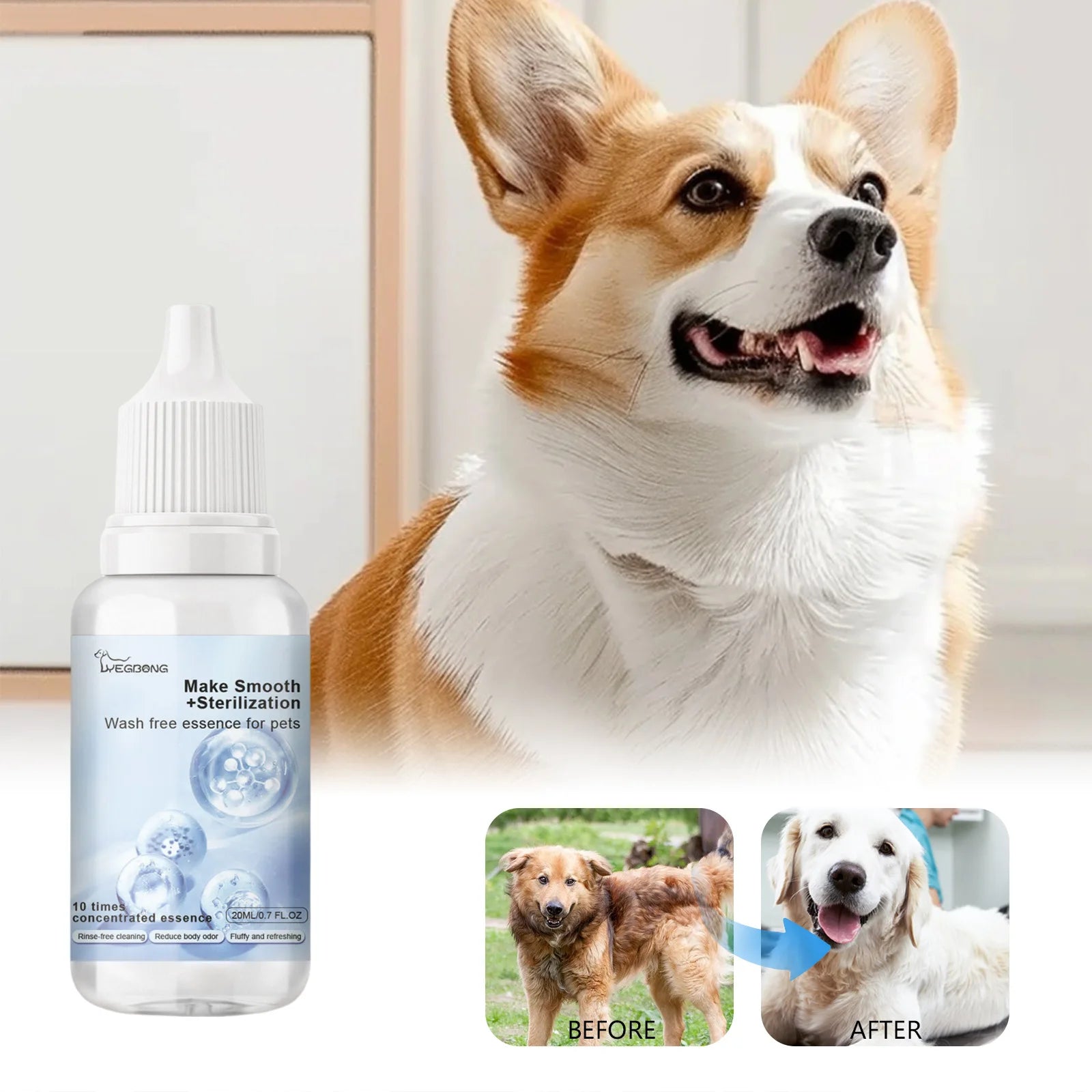 Pet Wash Free Essence Lasting Deodorizing Remove Grease And Dirt Gentle Decontaminating Waterless Dry Clean Cat No Rinse Cleaner