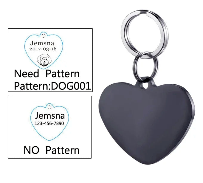 Custom Dog ID Tag with Free Engraving - Pet Collar Harness Pendant for Cats Puppy Kitten Leash Accessories Pet Supplies