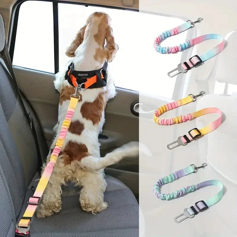 Adjustable Elastic Pet Car Seat Belt Dog Cat Single Dual Safety Restraint Leash for Vehicle Travel