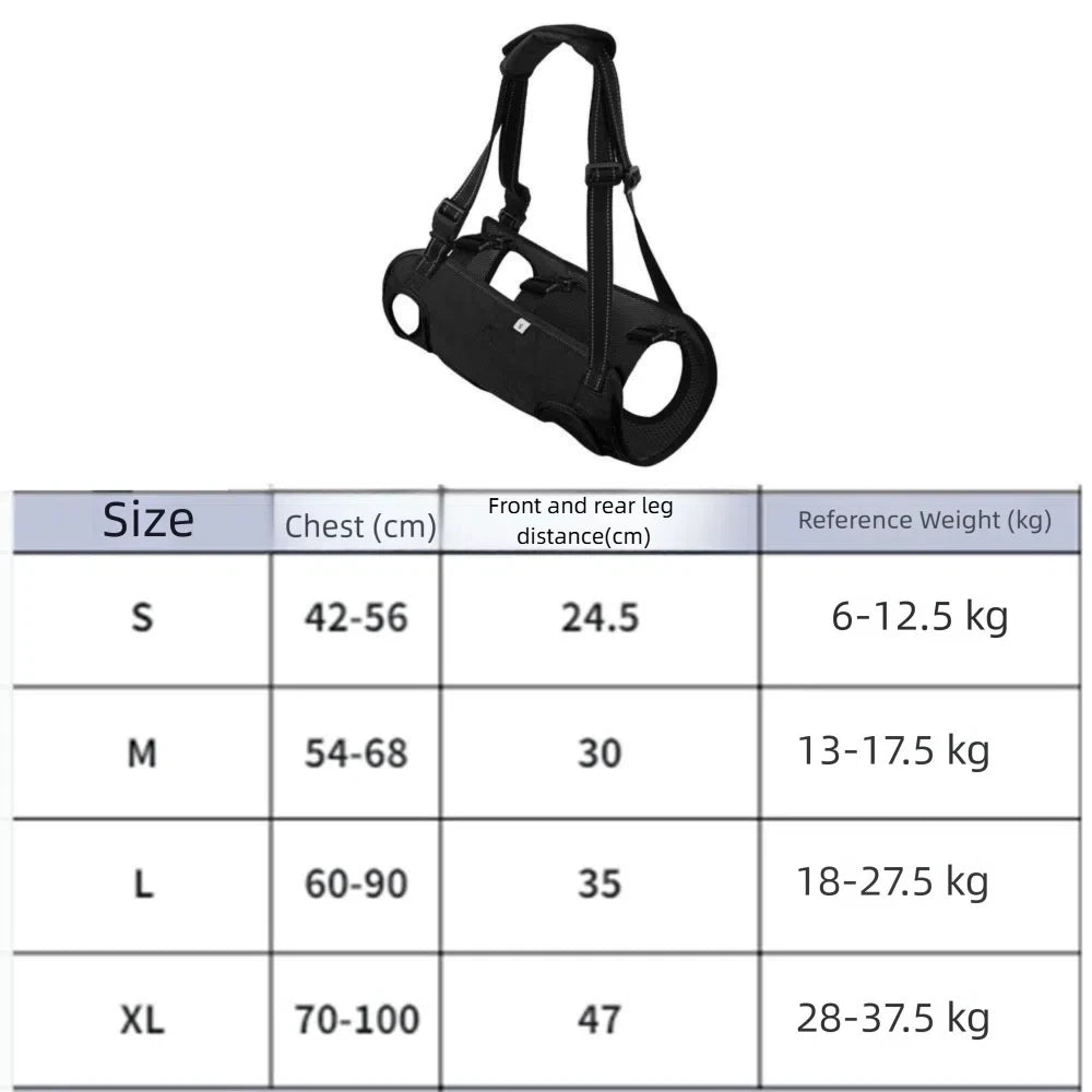 Adjustable Strap Dog Lift Harness Portable Thicken Handle Dog Sling Carrier Soft Lining Legs Support Pet Lifting Vest Elderly
