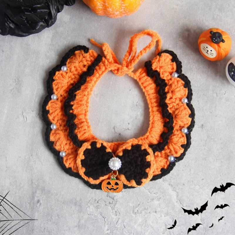 Cat Collar Kawaii Cat Scarf Pet Clothes Halloween Cat Costume Collar Accessorie Nacklace Pet Bibs Halloween Cosplay Decoration