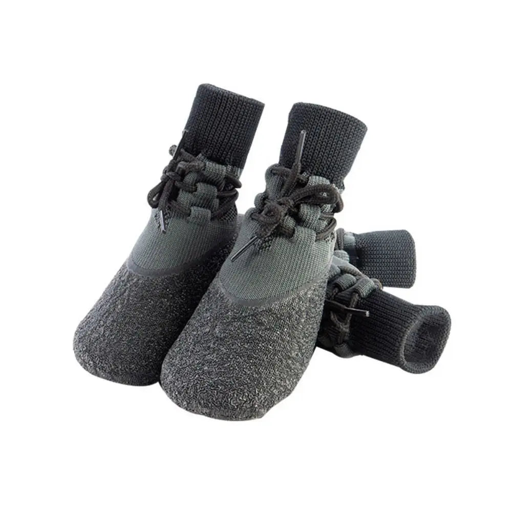 4pcs/set Non-Slip Non-Slip Dog Socks Boots Breathabl Soft Puppy Sport Boots with Adjustable Straps Waterproof Dog Paw Protector