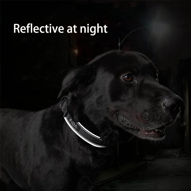 Large Dog Collar Pet Reflective Adjustable Collar for Medium Big Dogs Outdoor Walking Training Supplies