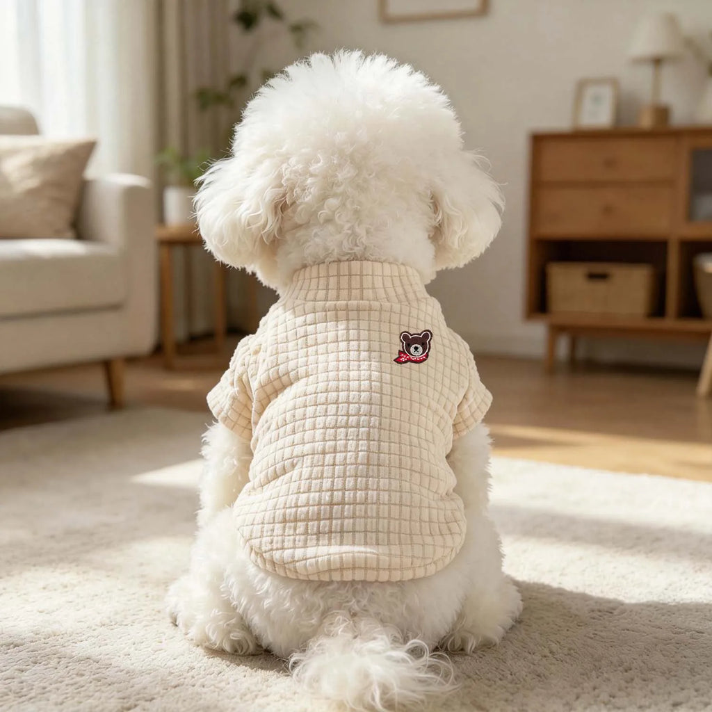 Waffle texture cat and dog sweater suitable for small and medium-sized dogs, Chihuahua poodle, English short pet clothes