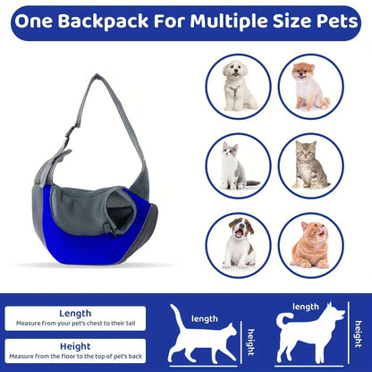1Pc Dog out backpack,Dog Sling Carrier Breathable Mesh Travel Crossbody Bag For Puppy Cat Hiking Camping Horizon