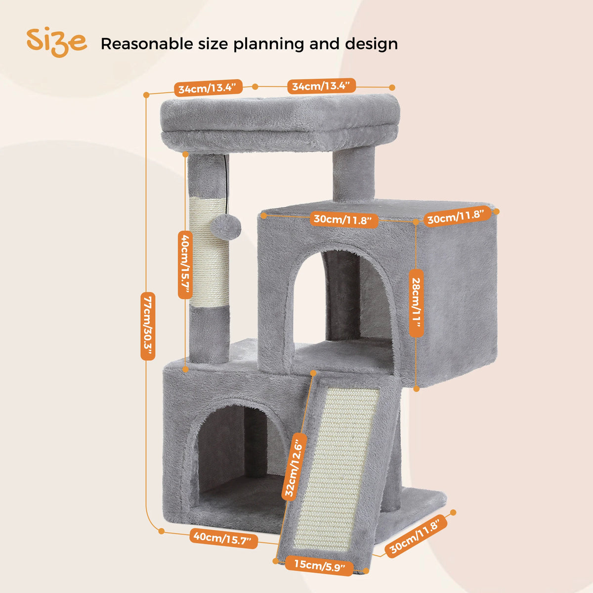 large multi-level cat tree for indoor cats