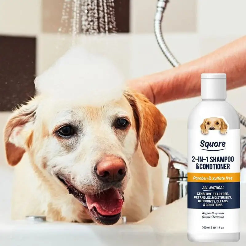 Dog Shampoo and Conditioner 2 in 1 Pet Shower Gel Moisturizing Dog Shampoo for Sensitive Skin PH Balanced Shampoo