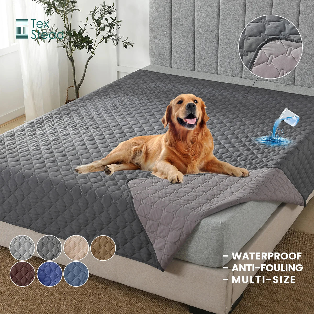 100% Double-Sided Reversible Pet Blanket Sofa Couch Furniture Protector Dog Bed Cover for Kids Children Dog Cat
