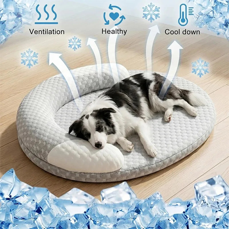Mat for Dog Cooling Bed Summer Large Beds Cats Accessory Basket Dogs Fluffy Pet Supplies Big Small Baskets Sofa Pets Accessories
