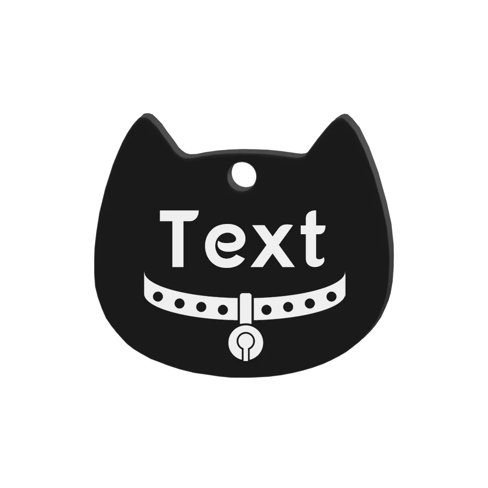 Custom Cat Face Id Dog Tags Name Tags Stainless Steel Plate Decoration Personalized Engraving Animal Chain Charm with number