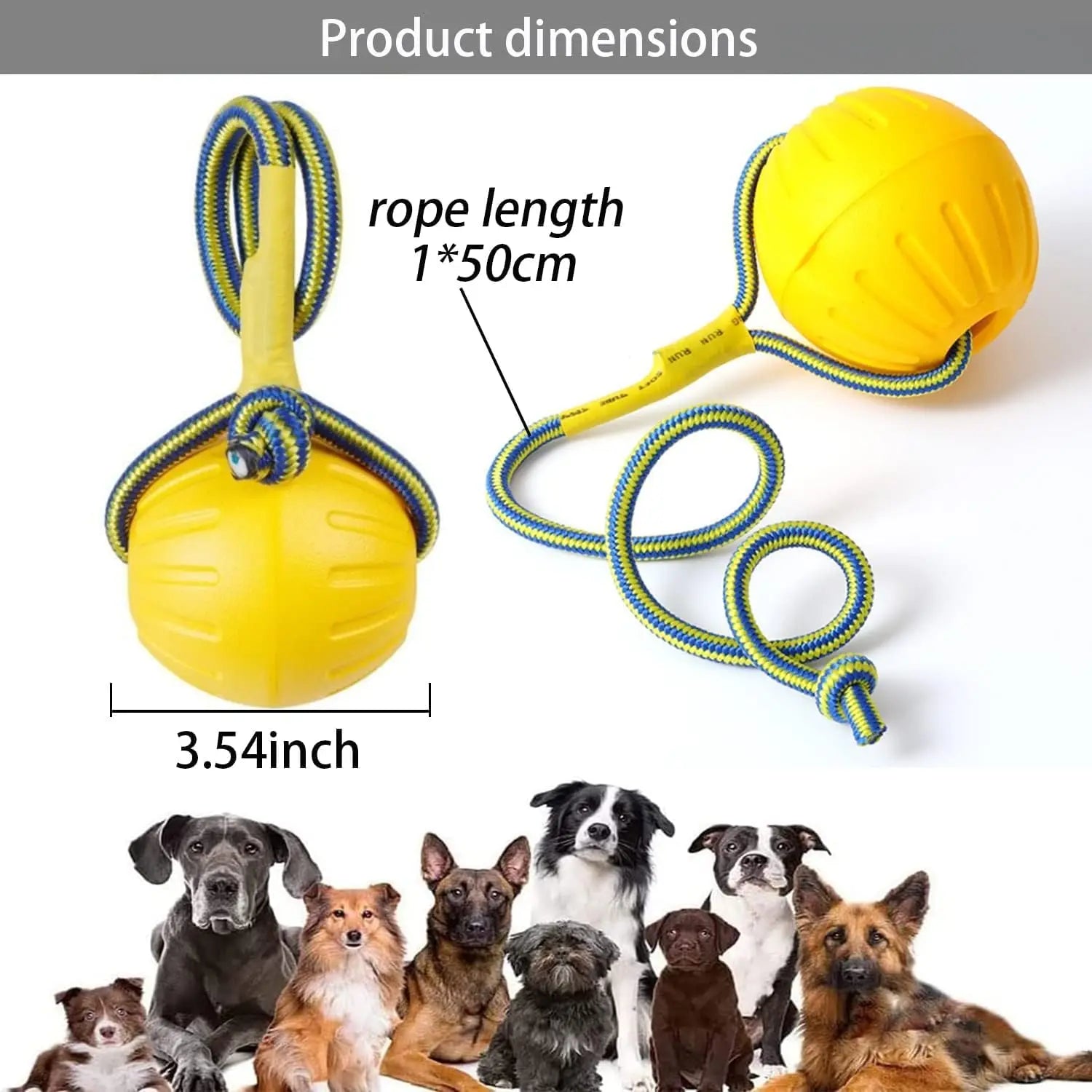 EVA Pet Toy Ball Dog Floating Training Dog Pull Ring Bite Resistant Teeth Grinding Pet Ball Wear Rope Ball