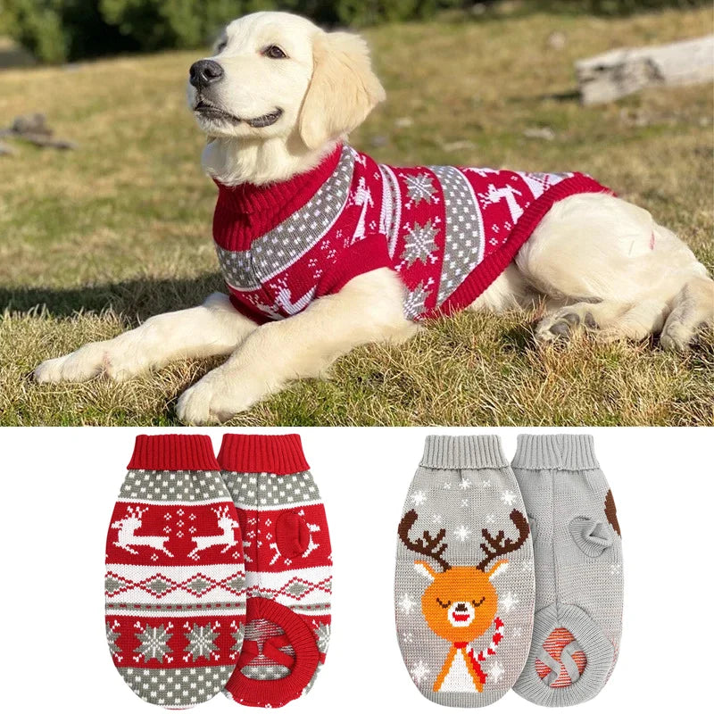 Pet Christmas Sweaters for Large Dogs, Holiday Cute Knit Sweater for Golden Retriever, L - 4 XL