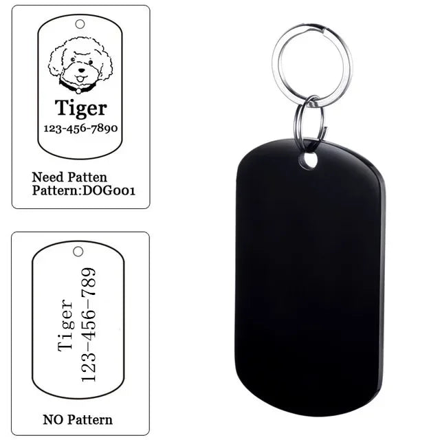 Custom Dog ID Tag with Free Engraving - Pet Collar Harness Pendant for Cats Puppy Kitten Leash Accessories Pet Supplies
