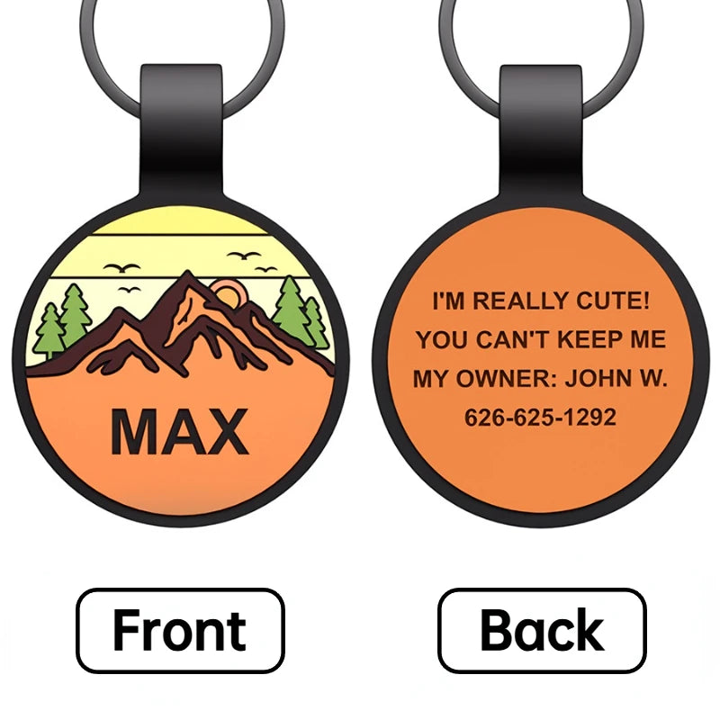 Round Shape Pets Anti-lost Label Puppy Dog Cat Collar Name Tag Customized Dogs Accessoires Personalized Pet ID Tags Pendant