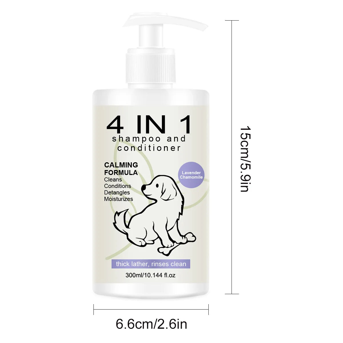 4 in 1 Pet Shampoo and Conditioner Special Shampoo for Dogs and Cats Keep Pets Clean and Fragrant to Prevent Hair Loss