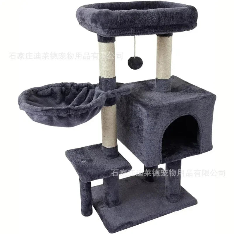 23.5in Cat Tree Tower with Sisal Scratching Posts Cozy Cat Condo House Activity Center for Kittens  Sturdy Indoor