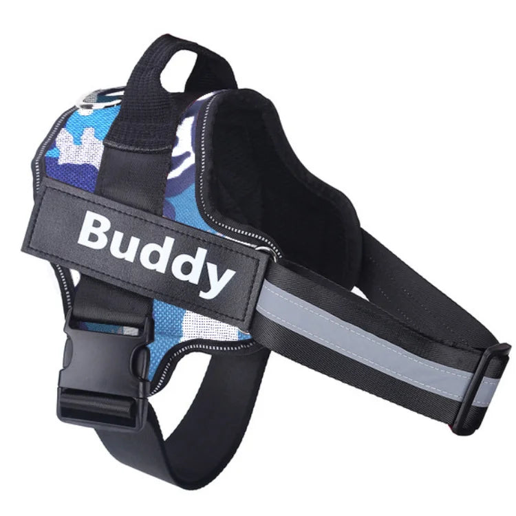 Customized Reflective Breathable Dog Harness Vest, Adjustable Pet Harness, ID Patch, No Pull, Outdoor