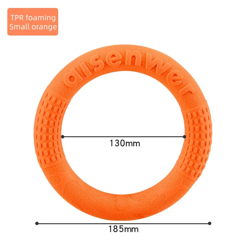 Indestructible Dog Flying Disc Ring, Bite Resistant TPR Chew Toy for Tug of War Fetch, Floating Outdoor Dog Toy for All Dogs