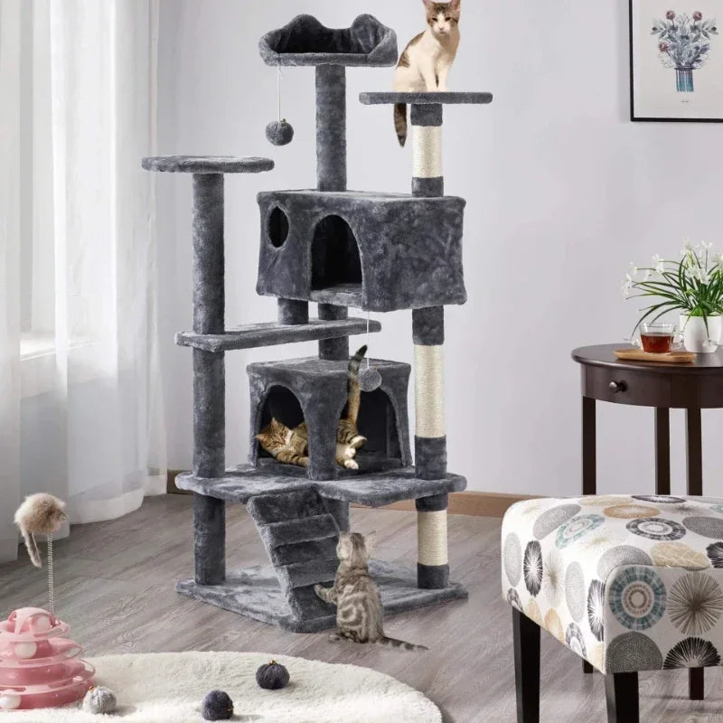 23.5in Cat Tree Tower with Sisal Scratching Posts Cozy Cat Condo House Activity Center for Kittens  Sturdy Indoor