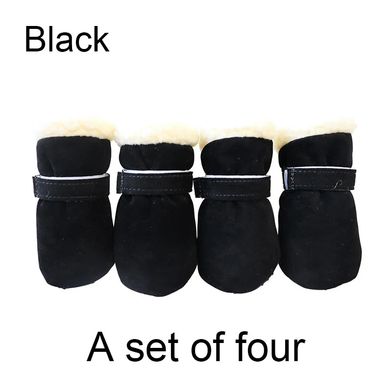 4Pcs Winter Waterproof Warm Non-slip Snow Boots for Small Breeds Dogs Puppy Outdoor Walking Dog Socks Bootie Pet Paw Care