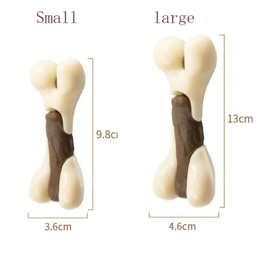 Bacon Edible Dog Chew Toy for Aggressive Chewers - Durable Nylon Bone Dental Cleaning Teeth Grinding Toy, Tartar Control 2 Size