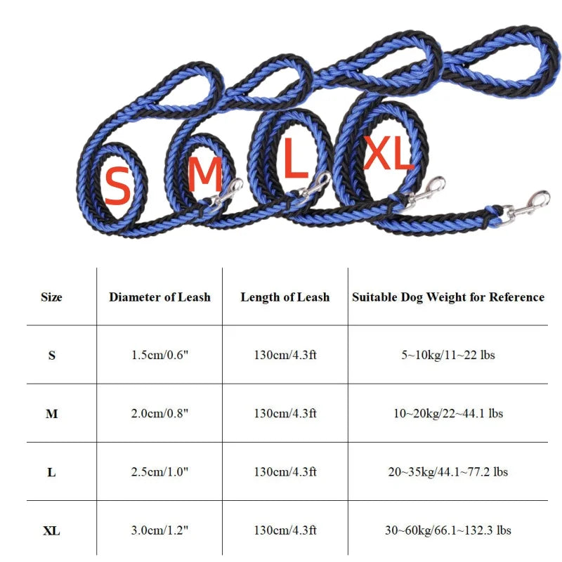 Heavy Dog Leash Strong Leash for Dog Pet Products Braided Medium Large Dog Training Lead Leashes Rope Big Dogs Pet Accessories