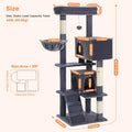 Cat Tree Tower for Indoor Cats with Toys Plush Perch Hammock Sisal Scratching Posts Cat Condo House Pet Furniture Play Center