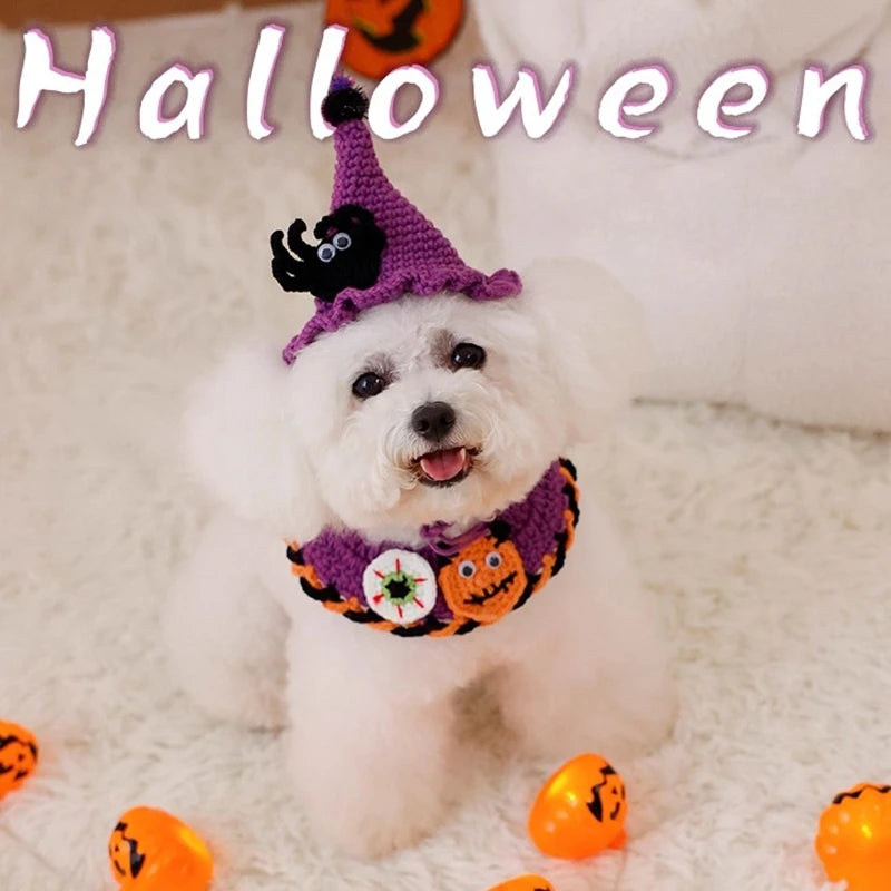 Cat Collar Kawaii Cat Scarf Pet Clothes Halloween Cat Costume Collar Accessorie Nacklace Pet Bibs Halloween Cosplay Decoration