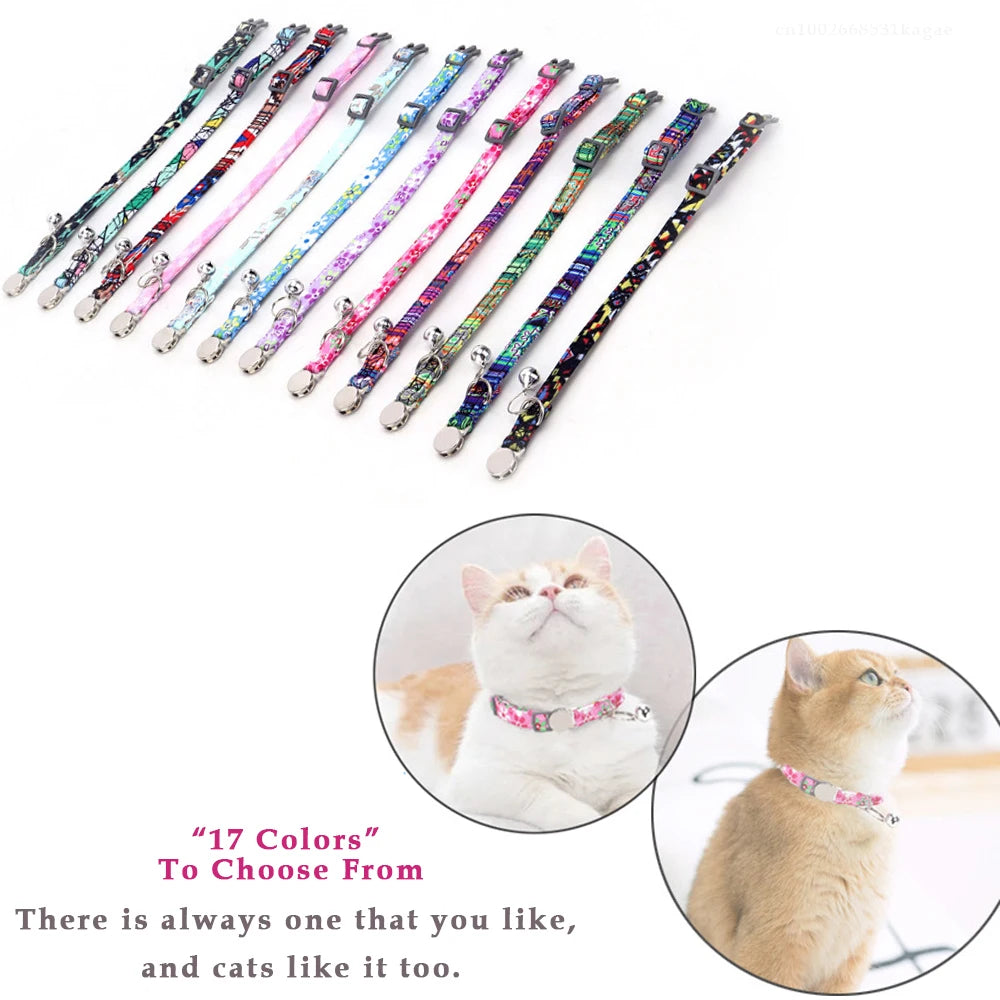 Personalized Cat collar with Bell Safety Buckle Customized Nametag Puppy Kitten Necklace Free Engraving Name ID Tag Nameplate