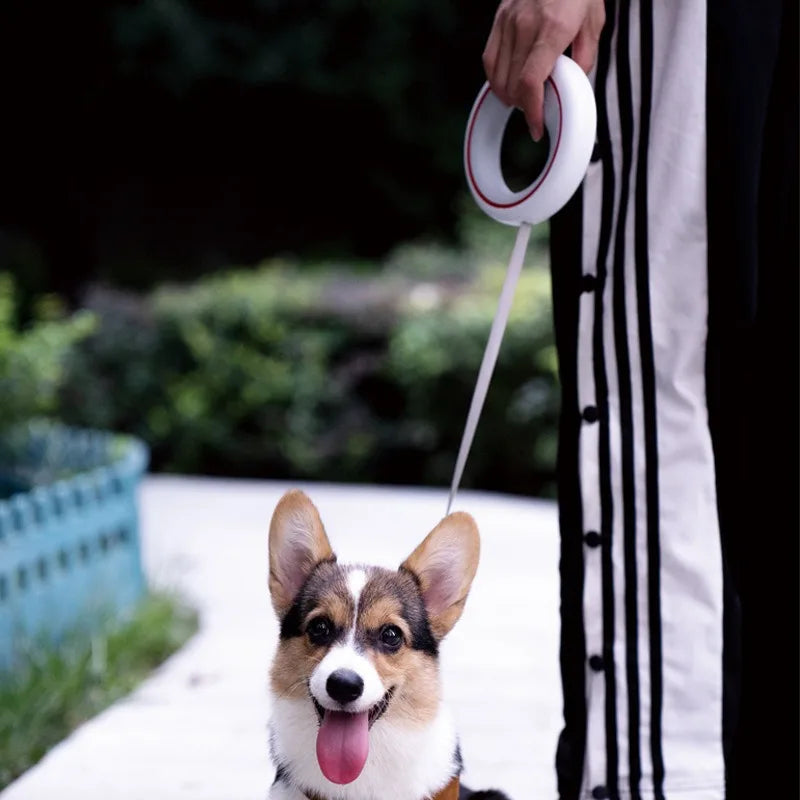 Moestar UFO Retractable Leash 2 Lite Metal Buckle Anti-Slip Handle One-handed Brake Pause Lock Leash for Small & Medium Size Dog