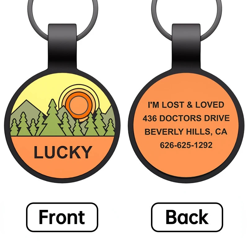 Round Shape Pets Anti-lost Label Puppy Dog Cat Collar Name Tag Customized Dogs Accessoires Personalized Pet ID Tags Pendant