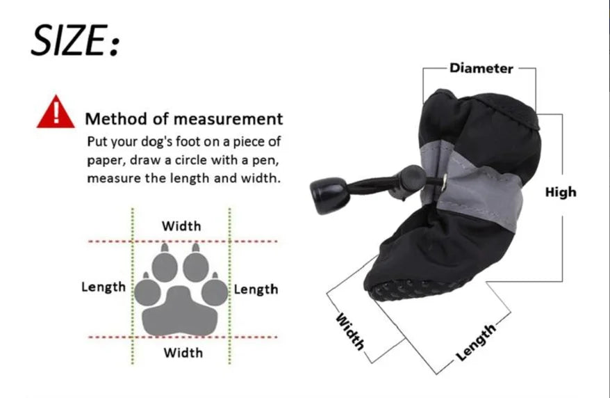 New 4pcs Waterproof Pet Dog Shoes Anti-slip Rain Snow Boot Thick Warm For Small Cats Dogs Puppy Socks Booties